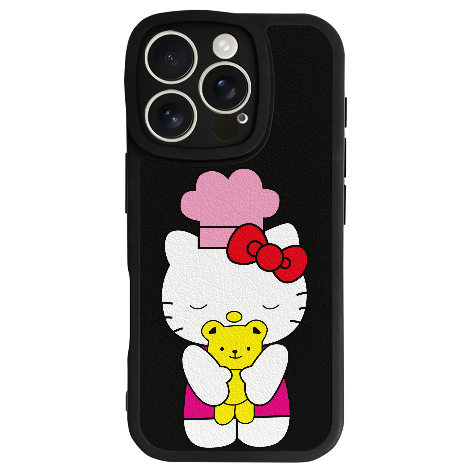 （画像用） Hello Kitty ハローキティ 【iPhone 16シリーズ対応】シリコンスマホケース（レザー調） 材質：シリコン